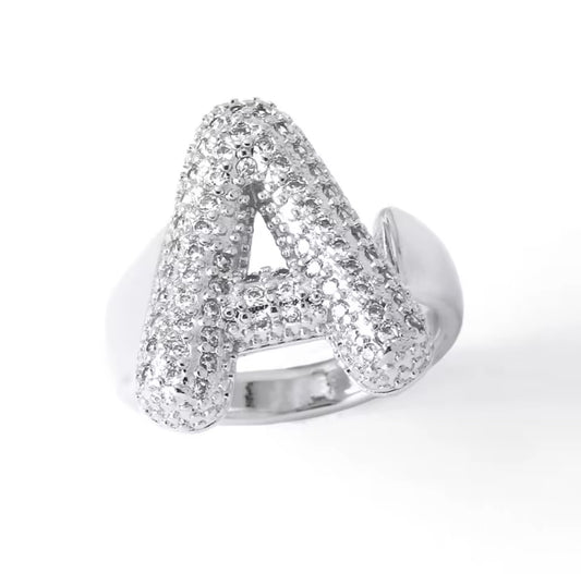 Anello Lettera con Zircone